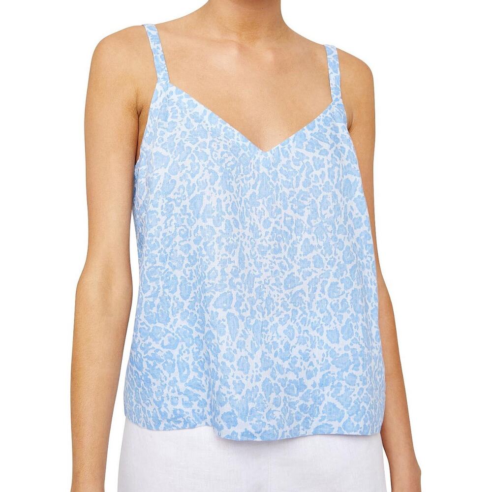 Aerie Size L Blue Leopard Print Cami Tank Adjustable Straps Stretch NWT